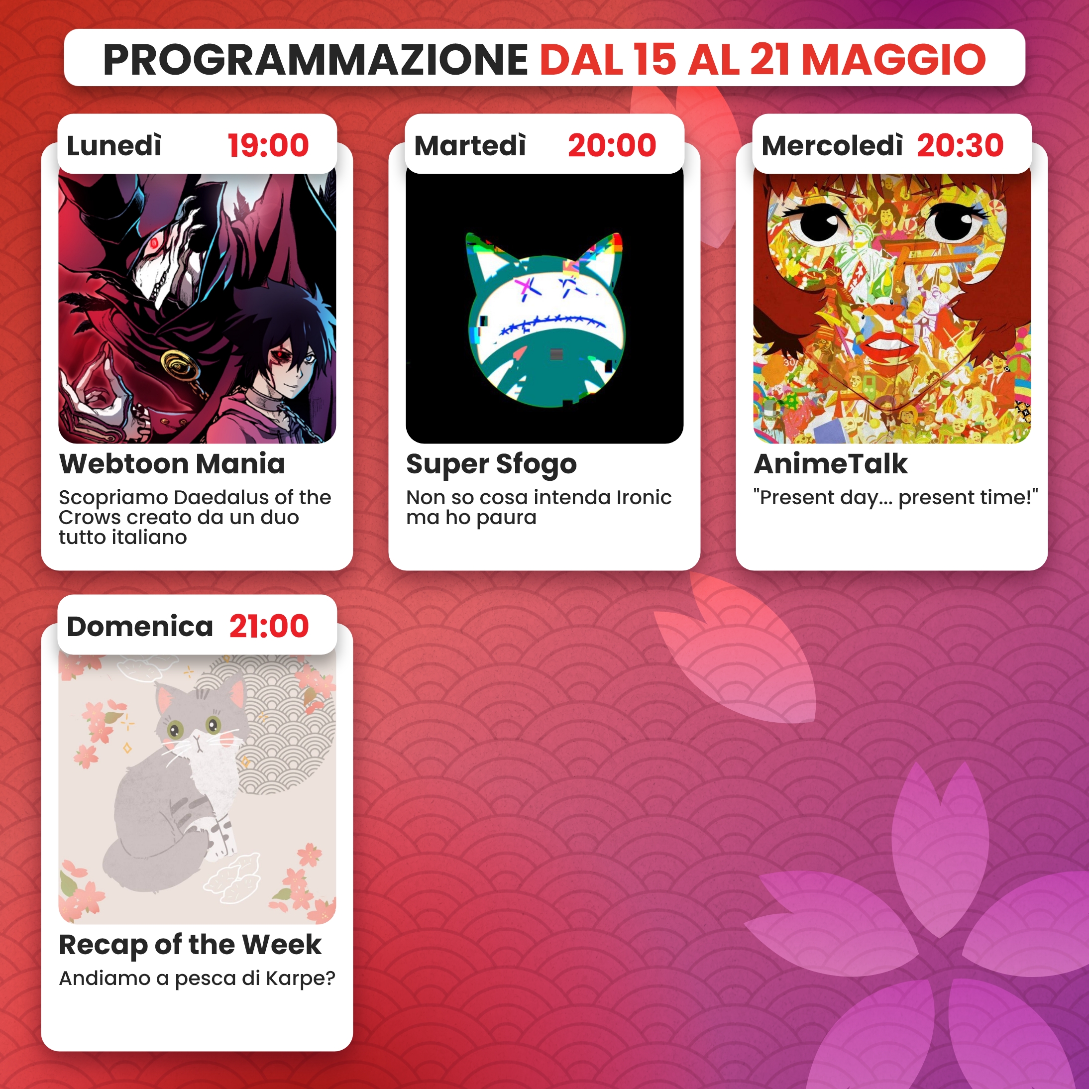 AnimeClick su Twitch: programma dal 15 al 21 maggio 2023